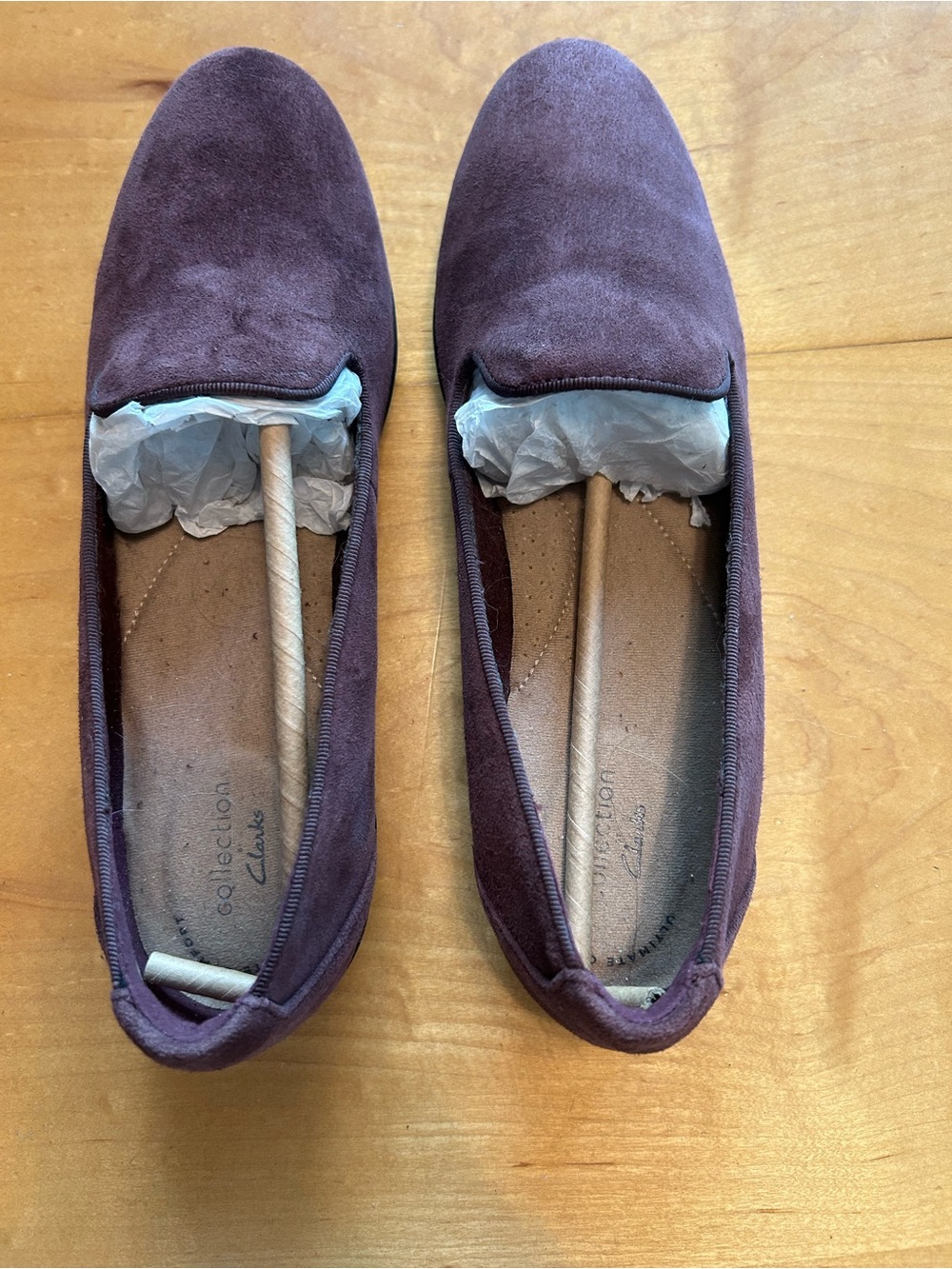 Clarks Women's Plum Suede Slip-On Loafers - Picture 2 of 5
